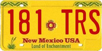 NM license plate 181TRS