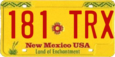 NM license plate 181TRX