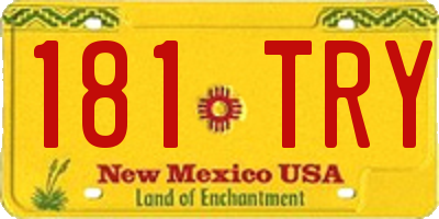 NM license plate 181TRY