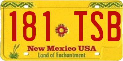 NM license plate 181TSB