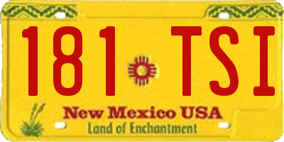 NM license plate 181TSI