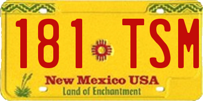 NM license plate 181TSM
