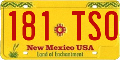 NM license plate 181TSO