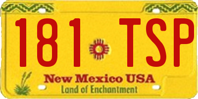 NM license plate 181TSP