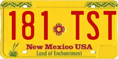 NM license plate 181TST