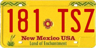 NM license plate 181TSZ