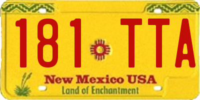 NM license plate 181TTA