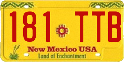 NM license plate 181TTB