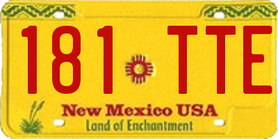 NM license plate 181TTE