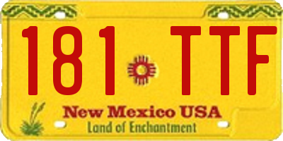 NM license plate 181TTF