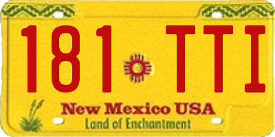 NM license plate 181TTI