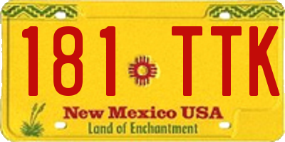 NM license plate 181TTK