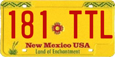 NM license plate 181TTL