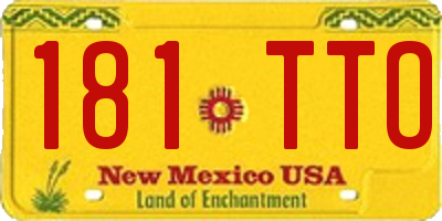 NM license plate 181TTO