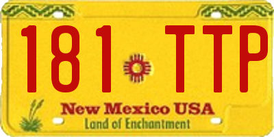NM license plate 181TTP