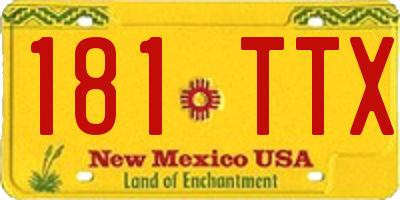 NM license plate 181TTX