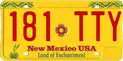 NM license plate 181TTY