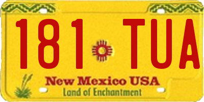 NM license plate 181TUA