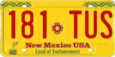 NM license plate 181TUS
