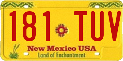NM license plate 181TUV