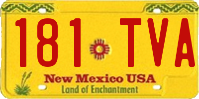 NM license plate 181TVA