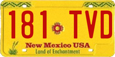 NM license plate 181TVD