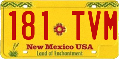 NM license plate 181TVM