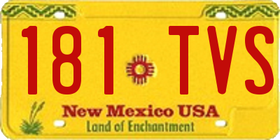 NM license plate 181TVS