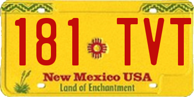 NM license plate 181TVT
