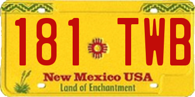 NM license plate 181TWB