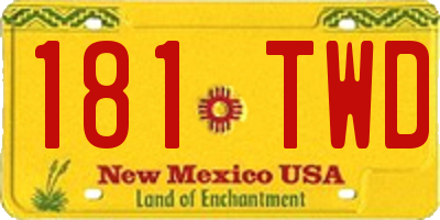NM license plate 181TWD