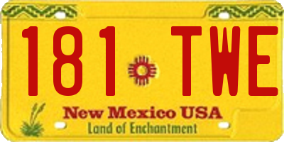 NM license plate 181TWE
