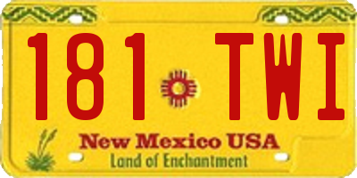 NM license plate 181TWI