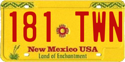 NM license plate 181TWN