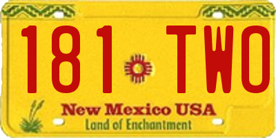 NM license plate 181TWO