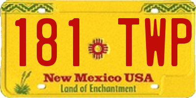 NM license plate 181TWP