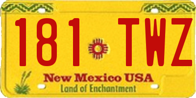 NM license plate 181TWZ