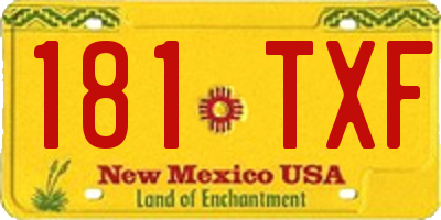 NM license plate 181TXF