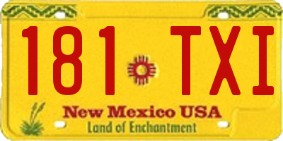 NM license plate 181TXI