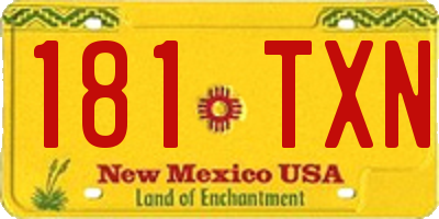 NM license plate 181TXN