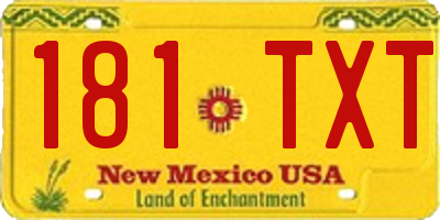 NM license plate 181TXT