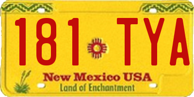 NM license plate 181TYA