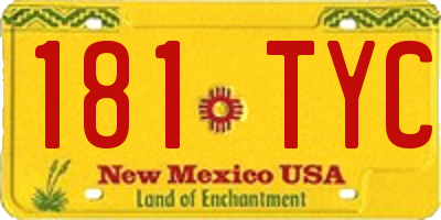 NM license plate 181TYC