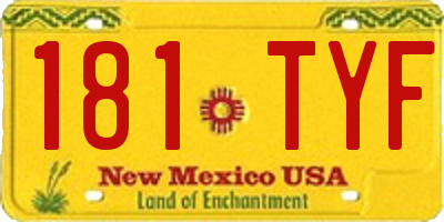 NM license plate 181TYF