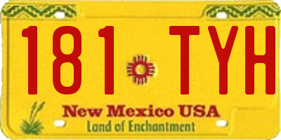 NM license plate 181TYH