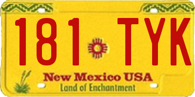 NM license plate 181TYK