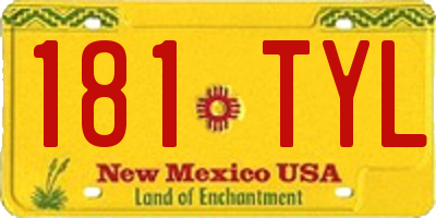 NM license plate 181TYL