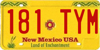 NM license plate 181TYM