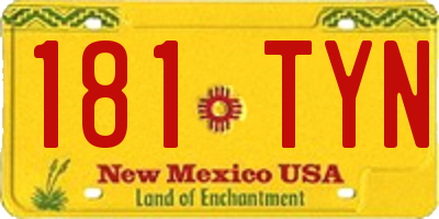 NM license plate 181TYN