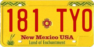 NM license plate 181TYO